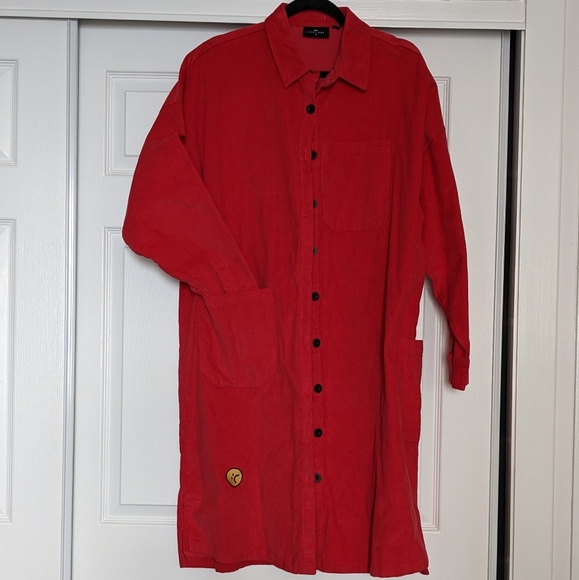 Lazy Oaf Wonky Cord Shirt Dress - Picture 2 of 3